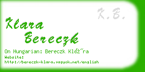 klara bereczk business card